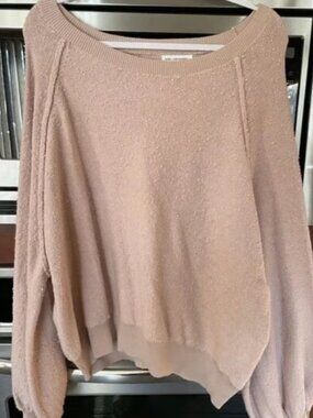 Daryl-Ann Denner by Pink Lily Blush Pink Ballon Sleeve Sweater